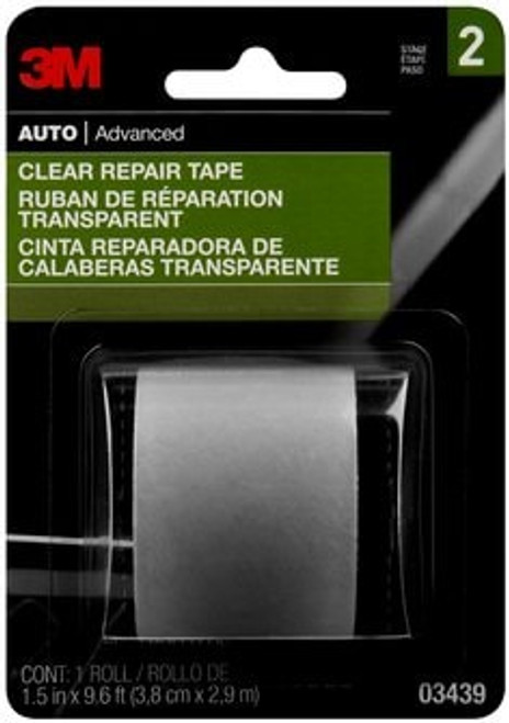 3M Clear Repair Tape, 03439, 1-1/2 in x 115 in,Case of 24