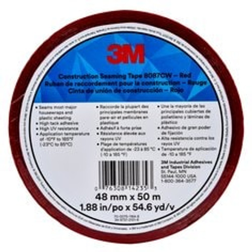 3M Construction Seaming Tape 8087CW, Red, 48 mm x 50 m,   Case of 24