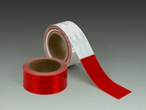 3M Diamond Grade Conspicuity Markings 983-326, Red/White, DOT, 2 in x
50 yd, Kiss-cut every 12 in, 6/Carton