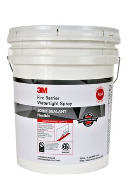3M Fire Barrier Water Tight Spray, Red, 5 Gallon (Pail), Drum