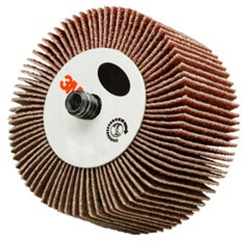 3M Flap Wheel 244D, 80 X-weight, Type 83, 3 in x 1/2 in x 1/4 in, 10
ea/Case