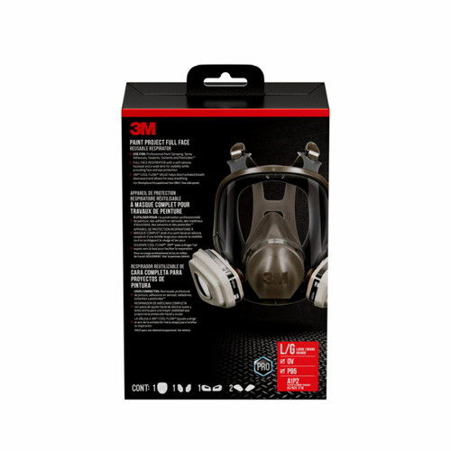 3M Full Face Reusable Paint Project Respirator OV/P95, 69P71P1-DC,
Large, 1 each/pack, 2 packs/case