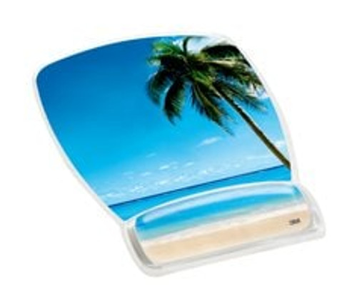 3M Gel Mousepad Wristrest MW308BH, Compact Size, Clear Gel Beach
Design, 6.8 in x 8.6 in x 0.75 in  Case of 6