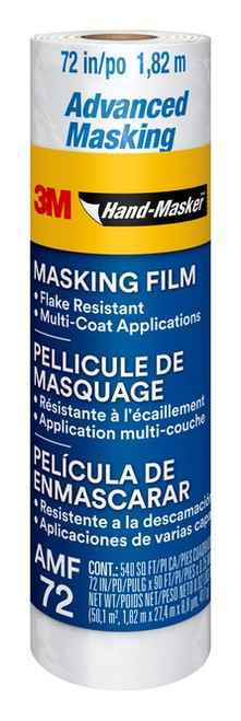 3M Hand-Masker Advanced Masking Film, AMF72-8C, 72 in x 90 ft x .35
mil (1.82 m x 27.4 m x .00889 mm)  Case of 8