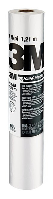 3M Hand-Masker Contractor's Plastic CP4, 4 ft x 180 ft x .35 mil (1,21
m x 54,8 m x .00889 mm)  Case of 12