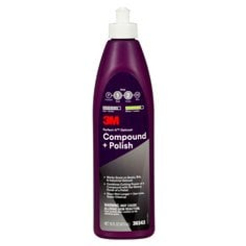 3M Perfect-It Gelcoat Compound + Polish 30343, 1 pt (16 fl oz/473 mL),
6/Case