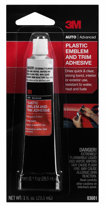 3M Plastic Emblem and Trim Adhesive, 03601SRP, 1 oz, 6 per case