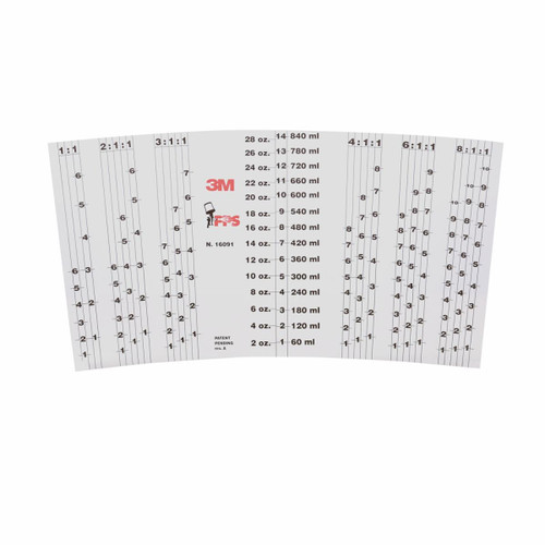 3M PPS Mix Ratio Inserts, 16091, Large (28 fl oz), 10 per pack, 10
packs per case