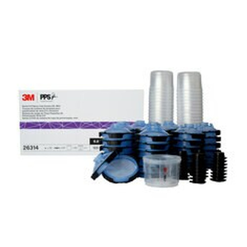 3M PPS Series 2.0 Spray Cup System Kit, 26314, Mini (6.8 fl oz, 200
mL), 125u Micron Filter, 1 kit per case