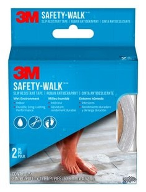 3M Safety-Walk Slip Resistant Tape, 220C-R2X180. 2 in X 15 ft, Clear  Case of 6