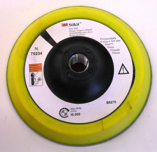 3M Stikit Disc Pad 70234, 5 in x 1/2 in x 5/8 in-11 Internal, 5
ea/Case