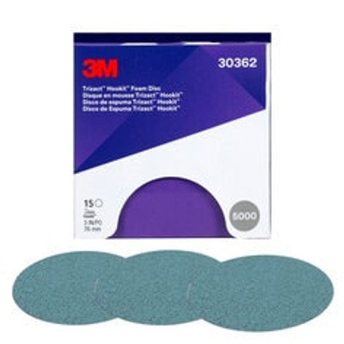 3M Trizact Hookit Foam Abrasive Disc 30362, 5000, 3 in (76 mm), 15
Discs/Carton, 4 Cartons/Case