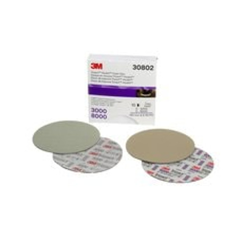 3M Trizact Hookit Foam Disc 30802, Kit, 6 in, 3000 and 8000, 10 Discs/Kit, 4 Kits/Case