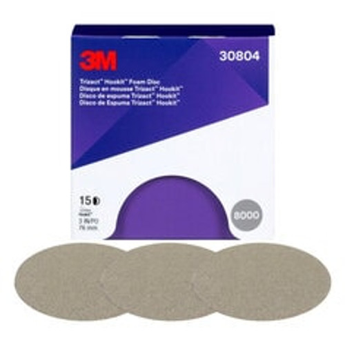 3M Trizact Hookit Foam Disc 30804, 8000, 3 in (76 mm), 15
Discs/Carton, 4 Cartons/Case