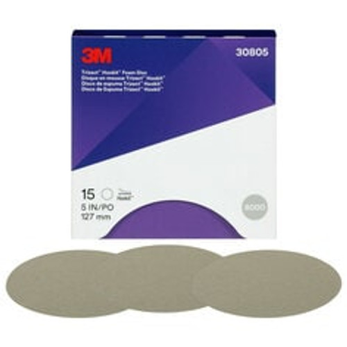 3M Trizact Hookit Foam Disc 30805, 8000, 5 in (127 mm), 15
Discs/Carton, 4 Cartons/Case