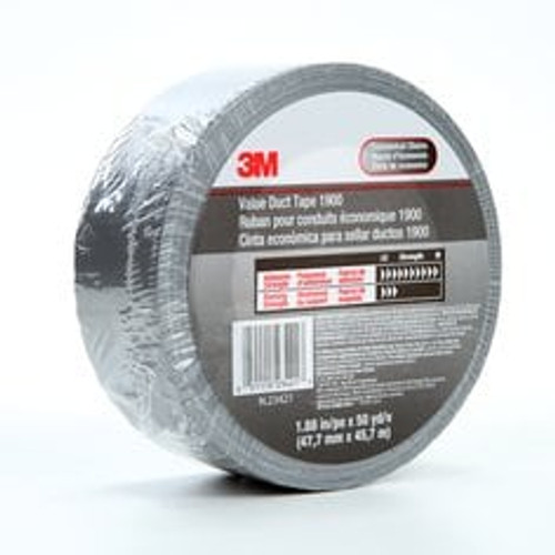 3M Value Duct Tape 1900, Silver, 1.88 in x 50 yd, 5.8 mil, 24
Rolls/Case,