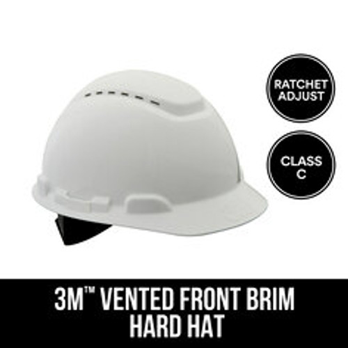 3M Vented Hard Hat with Ratchet Adjustment, CHH-V-R-W6-PS, 6/cs