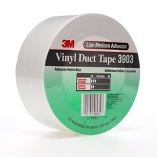 3M Vinyl Duct Tape 3903, White, 2 in x 50 yd, 6.5 mil, 24/Case,
Individually Wrapped Conveniently Packaged