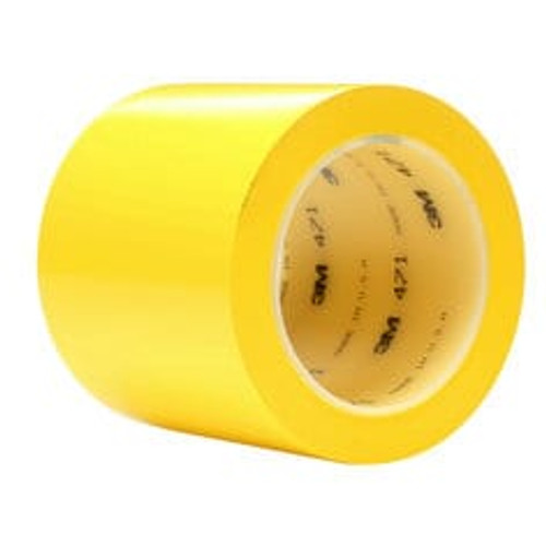 3M Vinyl Tape 471, Yellow, 4 in x 36 yd, 5.2 mil, 8 Roll/Case