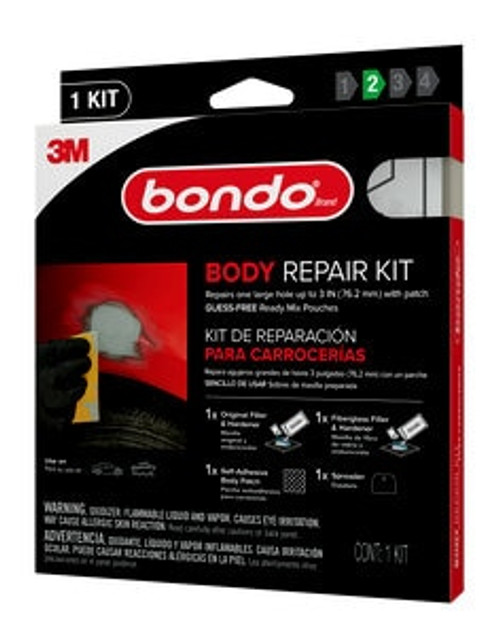 Bondo Body Repair Kit BRKIT-2PK-ES, Ready Mix Pouches, 2 oz, 6/Case