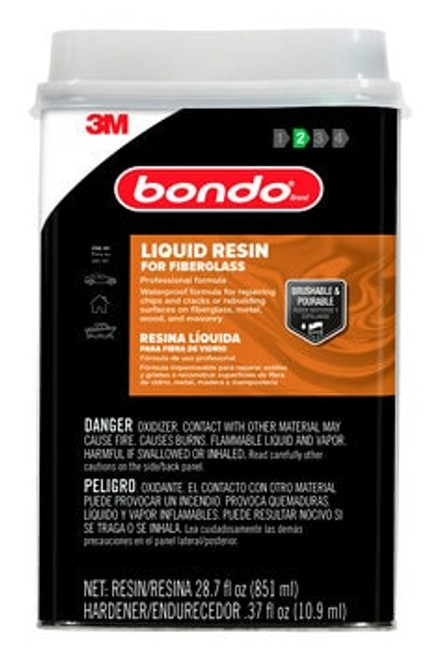 Bondo Fiberglass Resin, 00402, 0.9 Quart, 6 per case