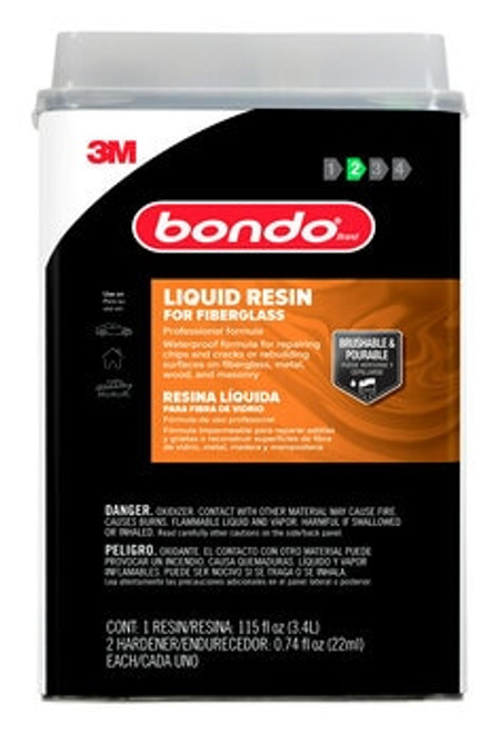 Bondo Fiberglass Resin, 00404, 0.9 Gallon, 2 per Case