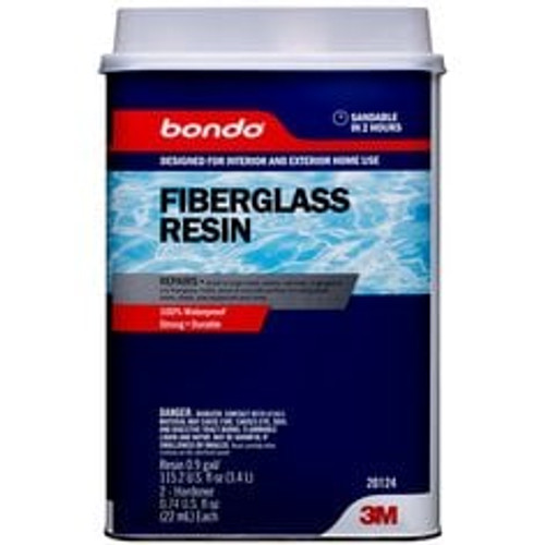 Bondo Fiberglass Resin, 20124, 0.9 Gallon, 2 per case