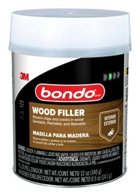 Bondo Wood Filler WF-PT-ES, 12 oz (340.19 g), 8 per case