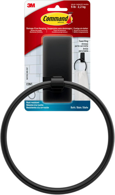 Command Bath Matte Black Towel Ring BATH52-MB-ESF  Case of 8