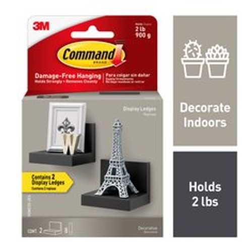 Command Display Ledges, HOM23S-2ES, Slate  Case of 8