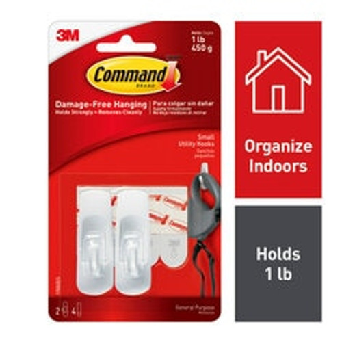 Command General Purpose Utility 17002ANZ, Small Hook, (6 Pack/Bag)  Case of 36