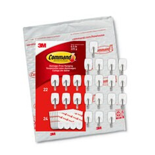 Command Wire Hooks, Small, 22 hooks, 24 Small Strips, 17067-22NA  Case of 40