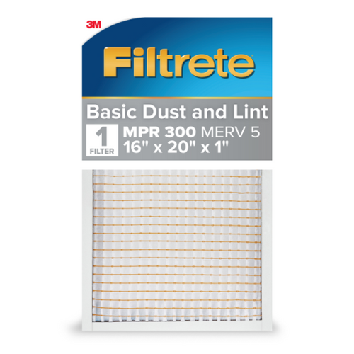 Filtrete Basic Dust & Lint Air Filter, 300 MPR, 300-4, 16 in x 20 in x
1 in (40.6 cm x 50.8 cm x 2.5 cm) Case of 4