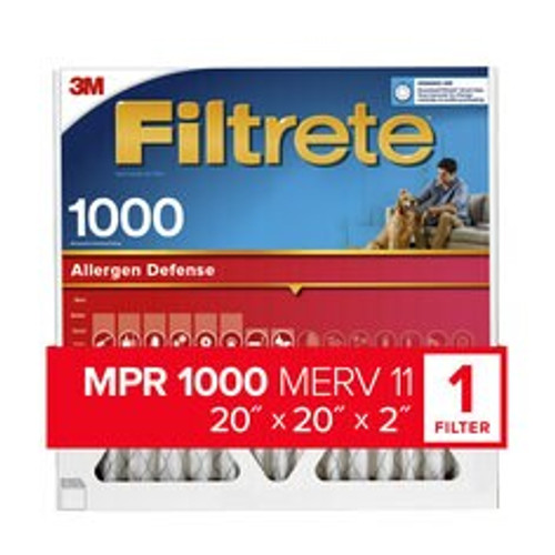 Filtrete Electrostatic Air Filter 1000 MPR NADP02-2IN-4, 20 in x 20 in x 2 in (50.8 cm x 50.8 cm x 5 cm) Case of 4