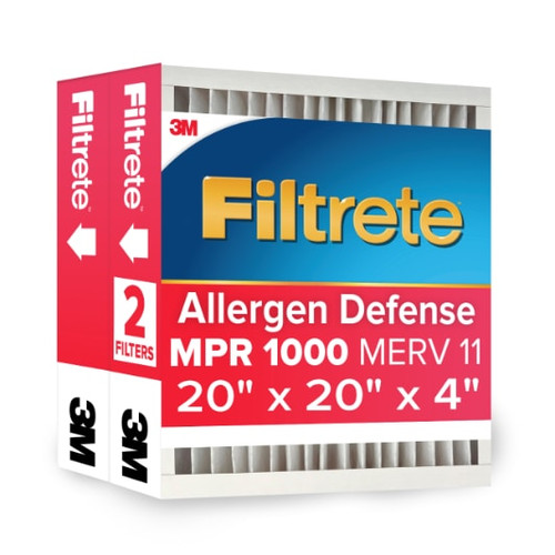 Filtrete High Performance Air Filter 1000 MPR NADP02-2PK-1E, 20 in x 20 in x 4 in (50.8 cm x 50.8 cm x 10.1 cm) Case of 1