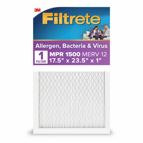 Filtrete High Performance Air Filter 1500 MPR 2029DC-4, 17.5 in x 23.5 in x 1 in (44.4 cm x 59.6 cm x 2.5 cm) Case of 4