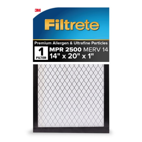 Filtrete High Performance Air Filter 2500 MPR EAX05-4, 14 in x 20 in x 1 in (35.5 cm x 50.8 cm x 2.5 cm) Case of 4