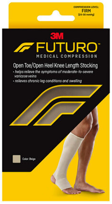 FUTURO Open Toe/Open Heel Knee Length Stockings, 71050OTHEN, L, Beige Case of 12   Case of 12