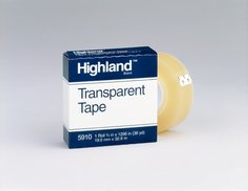 Highland Transparent Tape 5910, 3/4 in x 1296 in Boxed  Case of 144