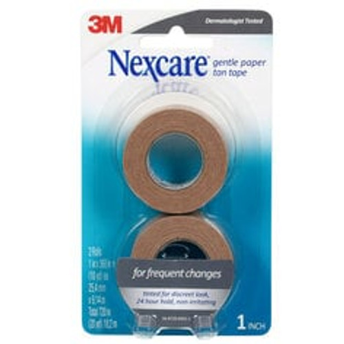 Nexcare Gentle Paper First Aid Tape T781-2PK, Tan, 1 in x 10 yds  Case of 24