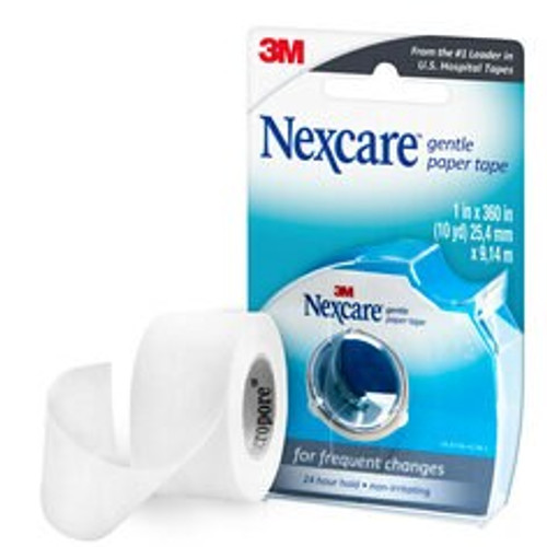 Nexcare Gentle Paper Tape Dispenser 788, 1 in x 10 yd (25.4 mm x 9.144 m)  Case of 24