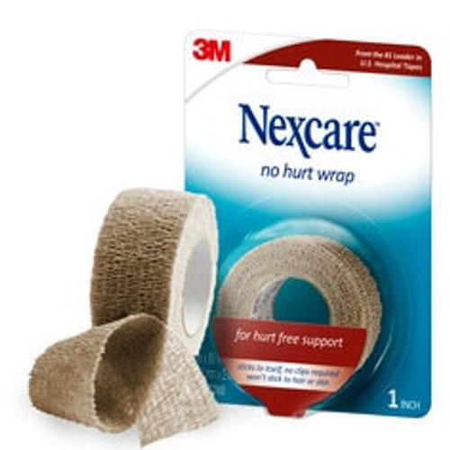 Nexcare No Hurt Wrap NHT-1, 1 in x 80 in (25,4 mm x 2 m) Unstretched  Case of 24