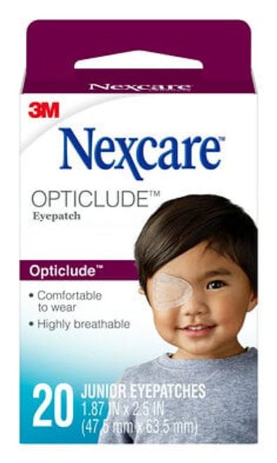 Nexcare Opticlude Orthoptic Eye Patch 1537, Junior, 2.44 in x 1.81 in
(62 mm x 46 mm) (20 Patches/Box)  Case of 720