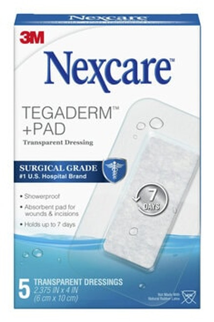 Nexcare Tegaderm + Pad Transparent Dressing H3584, 2 3/8 in x 4 in (6 cm x 10 cm)  Case of 12