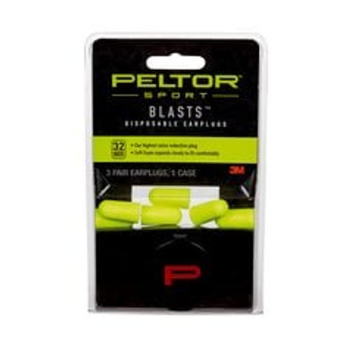 Peltor Sport Blasts Disposable Earplugs 97080-10C, 3 Pair Pack, Neon
Yellow