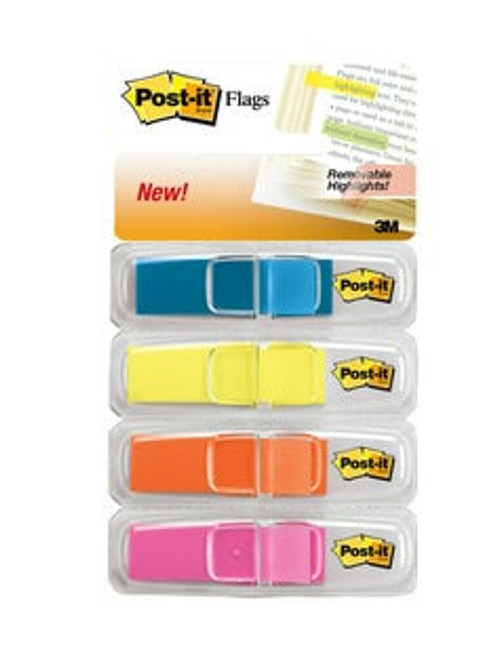 Post-it Flags 683-4ABX, 4 Colors, 0.47 in x 1.7 in, 6 Pack/Carton, 4 Carton/Case
