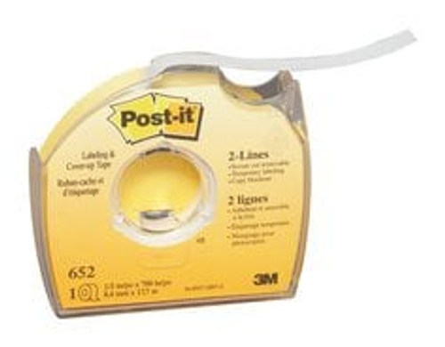 Post-it Labeling and Cover-Up Tape 652, 1/3 in x 700 in  Case of 24