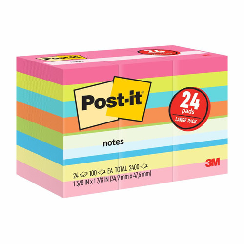 Post-it Notes 653-Club-07, 1-3/8 in x 1-7/8 in (34,9 mm x 47,6 mm)
Jaipur/Capetown colors  Case of 10
