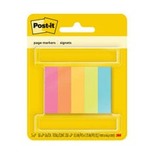 Post-it Page Markers 670-5AF, 0.5 in x 1.75 in (12,7 mm x 44,4 mm)  Case of 36