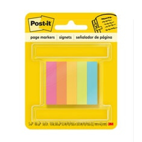 Post-it Page Markers 670-5AN, 1/2 in x 1 7/8 in (12.7 mm x 47.6 mm)  Case of 36